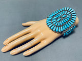 Elanda Wyaco Vintage Native American Zuni Lone Mountain Turquoise Sterling Silver Bracelet-Nativo Arts