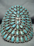Incredible Signed Native American Navajo Turquoise Sterling Silver Bracelet-Nativo Arts