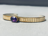 Smithsonian Artist Vintage Native American Navajo Amethyst Gold Sterling Silver Bracelet-Nativo Arts