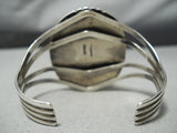 Rare Vintage Native American Navajo Agate Sterling Silver Bursting Bracelet Old-Nativo Arts