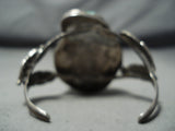 Protruding Vintage Native American Navajo Spiderweb Turquoise Sterling Silver Bracelet Old-Nativo Arts