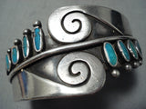 Important Ramone Platero Vintage Native American Navajo Turquoise Sterling Silver Bracelet-Nativo Arts