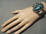 Exceedingly Rare Vintage Native American Navajo Last Chance Turquoise Sterling Silver Bracelet-Nativo Arts