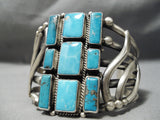 One Of The Best Native American Navajo Verdy Jake Turquoise Sterling Silver Bracelet-Nativo Arts