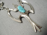 Important Betosi Family Vintage Native American Navajo Turquoise Sterling Silver Bird Necklace-Nativo Arts