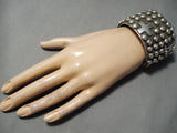 Huge Heavy 186 Gram Vintage Native American Navajo Cross Christian Sterling Silver Bracelet-Nativo Arts
