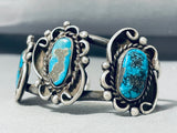 Ornate Vintage Native American Navajo 3 old deposit Turquoise Sterling Silver Enormous Bracelet-Nativo Arts