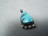 Outstanding Vintage Native American Navajo Morenci Turquoise Sterling Silver Pendant-Nativo Arts