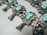 Women's Vintage Native American Navajo Quality Turquoise Sterling Silver Squash Blossom Necklace-Nativo Arts