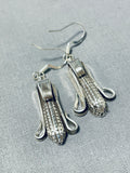 Very Rare Corn Cob Native American Navajo Sterling Silver Earrings-Nativo Arts