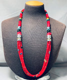 Authentic Singer Native American Navajo Coral Sterling Silver Turquoise Necklace-Nativo Arts