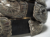 Marvelous Vintage Native American Navajo Hand Wrought Sterling Silver Concho Belt Old-Nativo Arts