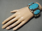Best Vintage Native American Navajo Martinez Carico Lake Turquoise Sterling Silver Bracelet-Nativo Arts