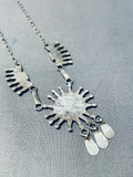 Gorgeous Vintage Native American Zuni Blue Gem Turquoise Sterling Silver Necklace-Nativo Arts