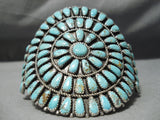 Tremendous Vintage Navajo Turquoise Sterling Silver Bracelet Native American Old-Nativo Arts