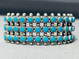 Eyes Of Turquoise Vintage Native American Navajo Sterling Silver Bracelet Cuff Old-Nativo Arts