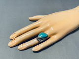 Beautiful Vintage Native American Navajo Turquoise Sterling Silver Ring Old-Nativo Arts