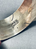 Important Rare Vintage Native American Navajo Ben Begaye White Buffalo Sterling Silver Bracelet-Nativo Arts