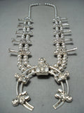 Detailed Native American Navajo Storyteller Sterling Silver Squash Blossom Necklace-Nativo Arts