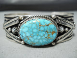 Authentic Albert Jake Native American Navajo High Grade Turquoise Sterling Silver Bracelet-Nativo Arts