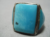 Magnificent Vintage Native American Navajo Vibrant Turquoise Sterling Silver Ring-Nativo Arts