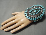 Magnificent Vintage Native American Navajo Turquoise Sterling Silver Bracelet Cuff-Nativo Arts