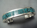 Coonsis Vintage Native American Zuni Spiderweb Turquoise Sterling Silver Bracelet Old-Nativo Arts