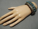 One Finest Vintage Native American Navajo Spiderweb Turquoise Sterling Silver Bracelet Old-Nativo Arts