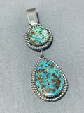 Important Kee Joe Benally Vintage Native American Navajo Turquoise Sterling Silver Pendant-Nativo Arts
