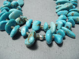 Astonishing Native American Navajo Royston Old Kingman Turquoise Sterling Silver Necklace-Nativo Arts