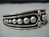Important Navajo President Jon Nez Sterling Silver Native American Bracelet-Nativo Arts