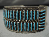 Stunning Vintage Native American Navajo Turquoise Sterling Silver Yazzie Bracelet-Nativo Arts