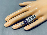 One Of The Most Unique Vintage Native American Navajo Sugilite Sterling Silver Ring-Nativo Arts