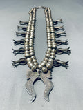 Spider Vintage Native American Navajo Sterling Silver Squash Blossom Necklace-Nativo Arts
