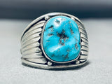 Important Vintage Native American Navajo Turquoise Sterling Silver Ring-Nativo Arts