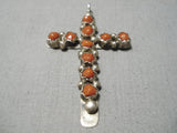 Impressive Vintage Zuni Native American Sterling Silver Cross Pendant Old-Nativo Arts