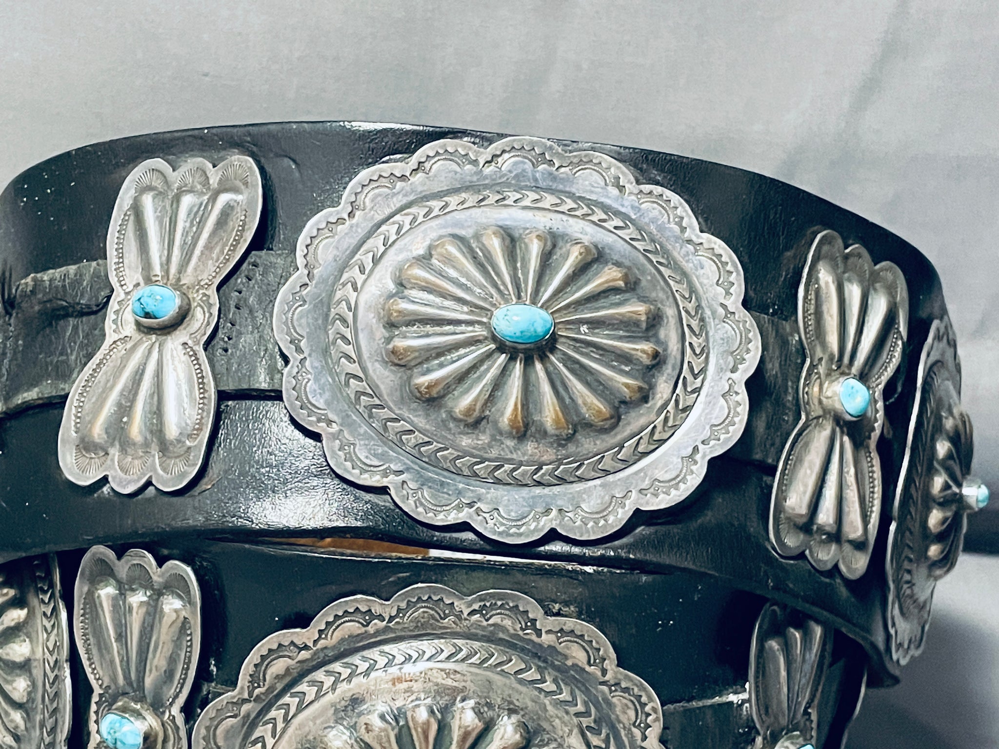 Vintage Repousse Turquoise Concho Belt