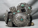 Early Museum Vintage Native American Navajo Royston Turquoise Sterling Silver Concho Belt-Nativo Arts
