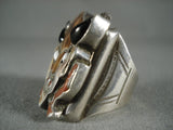 24 Grams Colossal Vintage Zuni Buffalo Head Native American Jewelry Silver Ring-Nativo Arts