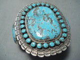 One Of The Best Vintage Native American Navajo #8 Turquoise Sterling Silver Bracelet-Nativo Arts