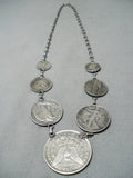 Noteworthy Navajo Old Coins Sterling Silver Necklace Native American-Nativo Arts