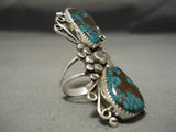 Magnificent Vintage Native American Navajo Red Mountain Turquoise Stering Silver Ring-Nativo Arts