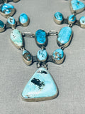 Important Federico Jimenez Turquoise Sterling Silver Tier Necklace-Nativo Arts