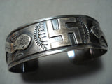 Rare Whirling Logs Vintage Native American Navajo Snake Sterling Silver Bracelet-Nativo Arts
