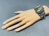 One Of The Most Unique Vintage Native American Navajo Earthtone Agate Sterling Silver Bracelet-Nativo Arts