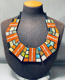 Native American One Of The Most Detailed Santo Domingo Turquoise Sterling Silver Necklace-Nativo Arts