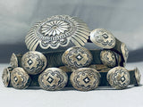 Hand Tooled Vintage Native American Navajo Sterling Silver Concho Belt-Nativo Arts