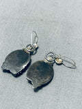 Native American Marvelous Vintage Carico Lake Turquoise Sterling Silver Dangle Earrings-Nativo Arts
