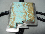 Very Rare New Mexico #8 Turquoise Sterling Silver Native American Bolo Tie-Nativo Arts