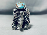 Striking San Felipe Red Mountain Turquoise Sterling Silver Scorpion Ring-Nativo Arts